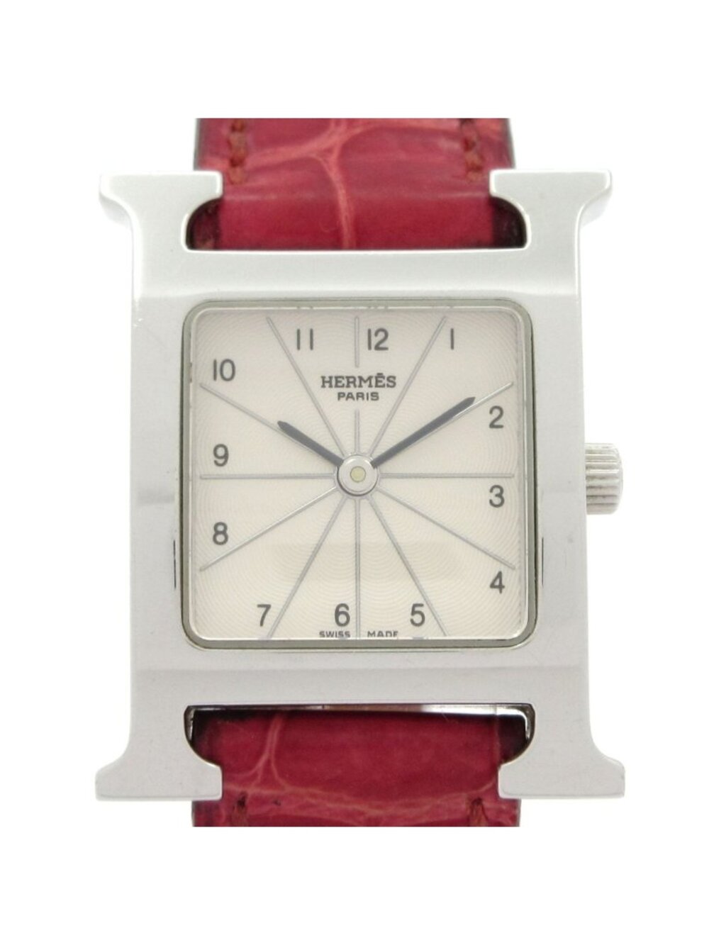 Hermes Watch H SS Leather Strap I Ivory